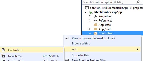 Adding New Controller in MVC